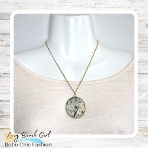 Gorgeous Hand Painted Porcelain Pendant Necklace